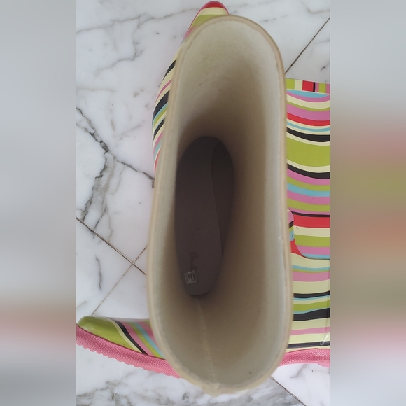 PAUL SMITH- size 10/40 -rubber rain boots -Stripe Kitten Heel-multicolor - Picture 9 of 16